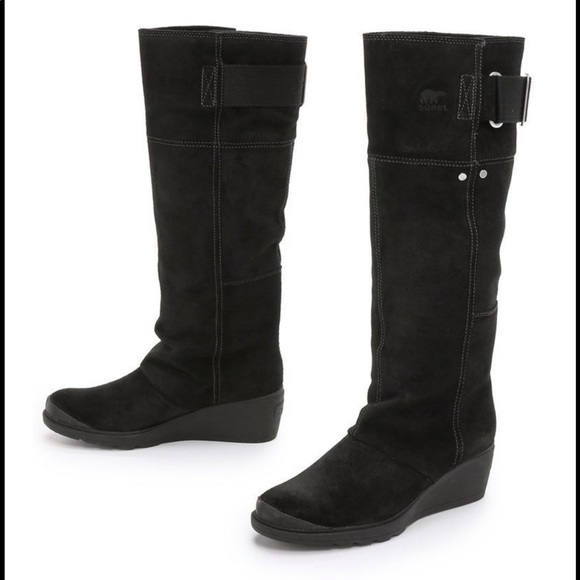 Sorel Shoes - Sorel Toronto Wedge Black Suede Boots Size 6.5